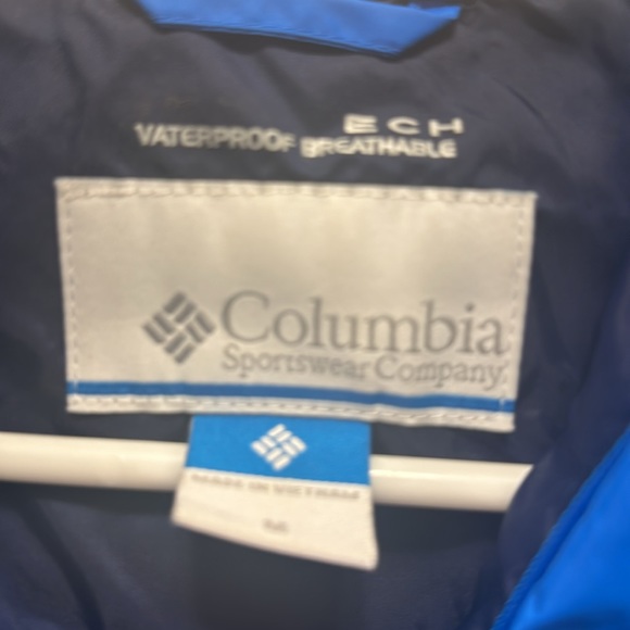 Columbia Blue Zip Up Rain Jacket Size M - Picture 3 of 6